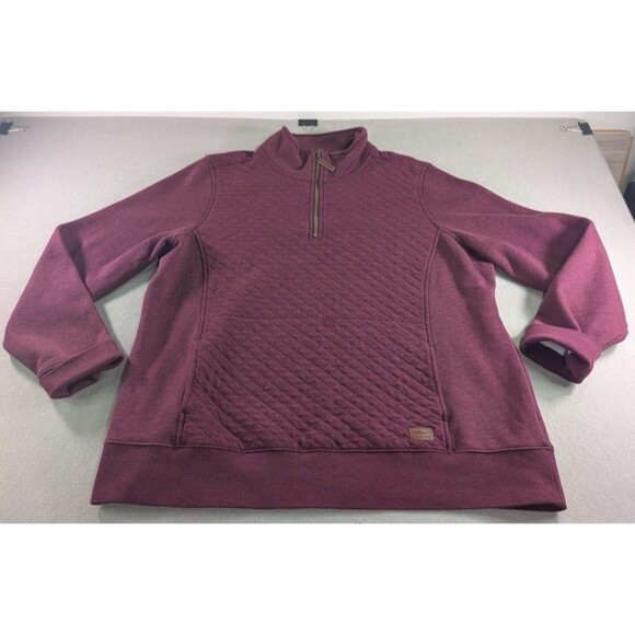 L. L. Bean Women's Quilted Quarter-Zip Pullover in Deep Wine Burgundy Size XL - Picture 1 of 13
